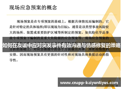 如何在友谊中应对突发事件有效沟通与情感修复的策略
