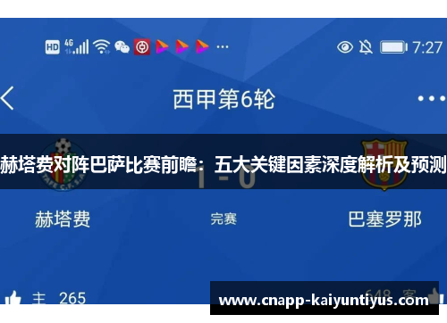 赫塔费对阵巴萨比赛前瞻：五大关键因素深度解析及预测